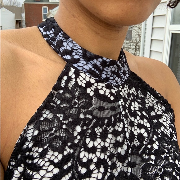 Black and White Lace Romper - Picture 7 of 7